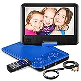 11.5' Portable DVD Player with HD 9.5' Swivel Screen, Rechargeable Battery with Wall Charger, Car Charger and AV Cable, Sync TV Projector Function, Support USB Flash Drive SD Card, Region Free