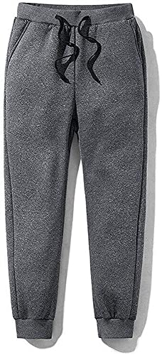 Pantalones Térmicos Cálidos Con Forro Polar Informal Pantalones De Chándal De Invierno Con Forro De Cachemira Gris Para Hombres pantalones chándal (Color : Gray, Size : M) Cover