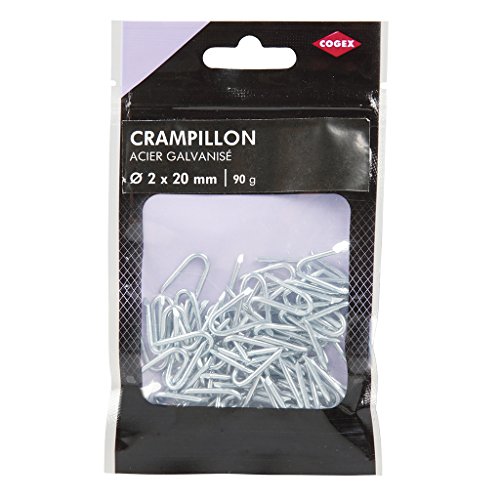 COGEX - Galvanized Steel crampillon - Colour: Grey - diameter 2 x 20 mm - 90 g - Assortment in Set