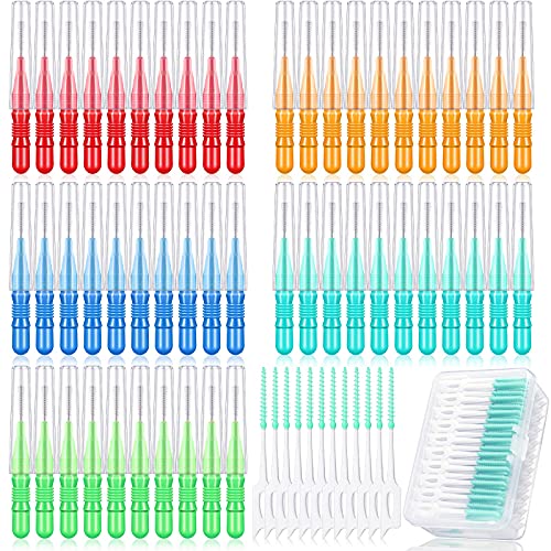 350 Pieces Interdental Brush Tooth Floss Tooth Cleaning Tool Toothpick Dental Tooth Flossing Head Oral Dental Flosser Teeth Soft Dental Picks Refill Dental Flosser Toothpick Cleaners (Mixed Color) #TOP17
