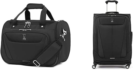 review Travelpro Maxlite 5-Softside Expandable Spinner Wheel Luggage, Black, 2-Piece Set (Tote/25)