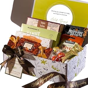 Broadway Basketeers Sympathy Gift Box – Gourmet Delight – Kosher Sympathy Food Baskets for Delivery – Perfect Care Package Box of Assorted Snacks for Bereavement, Loss, Funeral, or Shiva