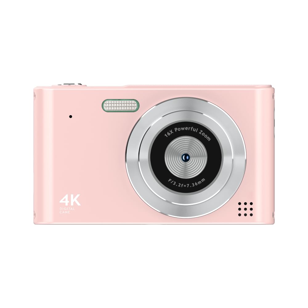 Fotocamera Digitale 4K 48MP Video Cam Zoom 16X Anti-Shake Schermo da 2.4 Pollici Portatile Compatto Per Bambini Studenti Fotografia