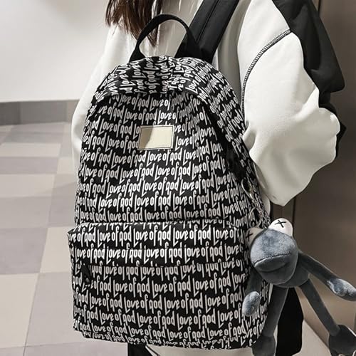 Mochila escolar de nailon con compartimento para laptop y correa ajustable 4