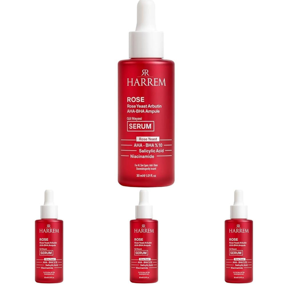 Rose Series Leke Karşıtı Gül Mayası Arbutin Aha Bha Serum 30 ML (4 paketi)