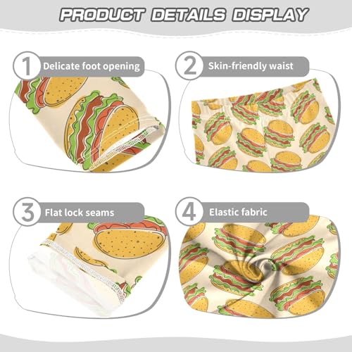 ZZKKO Girls Leggings Hamburger Toddler Girls Clothes Leggings for Girls Toddler Girls Leggings 3-4T3