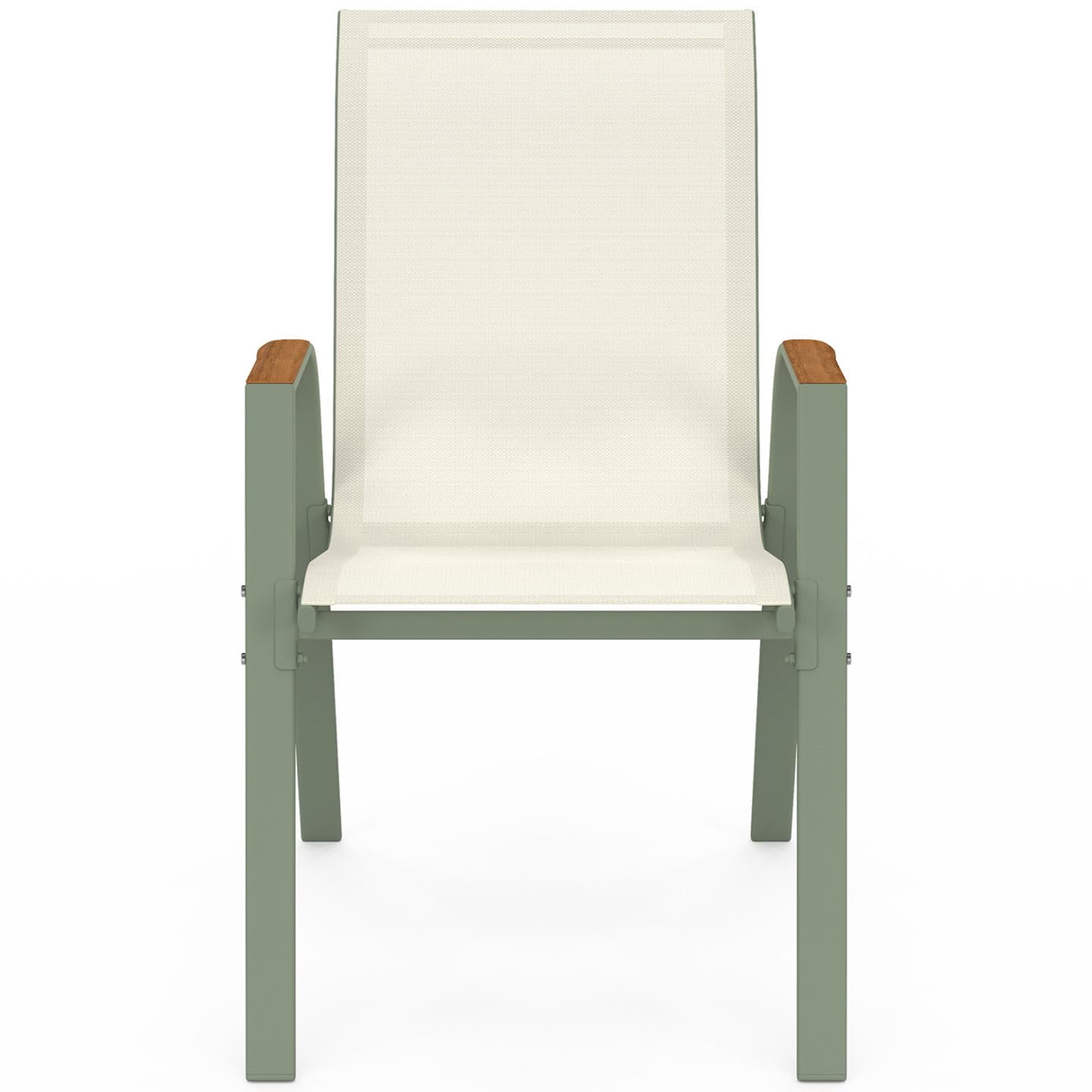 IDMarket - Lot de 6 chaises de Jardin NOUMEA empilables Vert et Bois