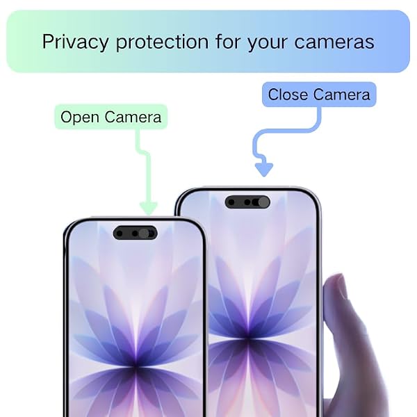 Velaporco Front Camera Cover, Camera Privacy Silder Compatible for iPhone 17/17 Air/17Pro/17 Pro Max, Webcam Cover Protect Privacy, Strong Adhesive Privacy Protection Cover-Black, 2 Pack by Velaporco - Used condition - Image 2
