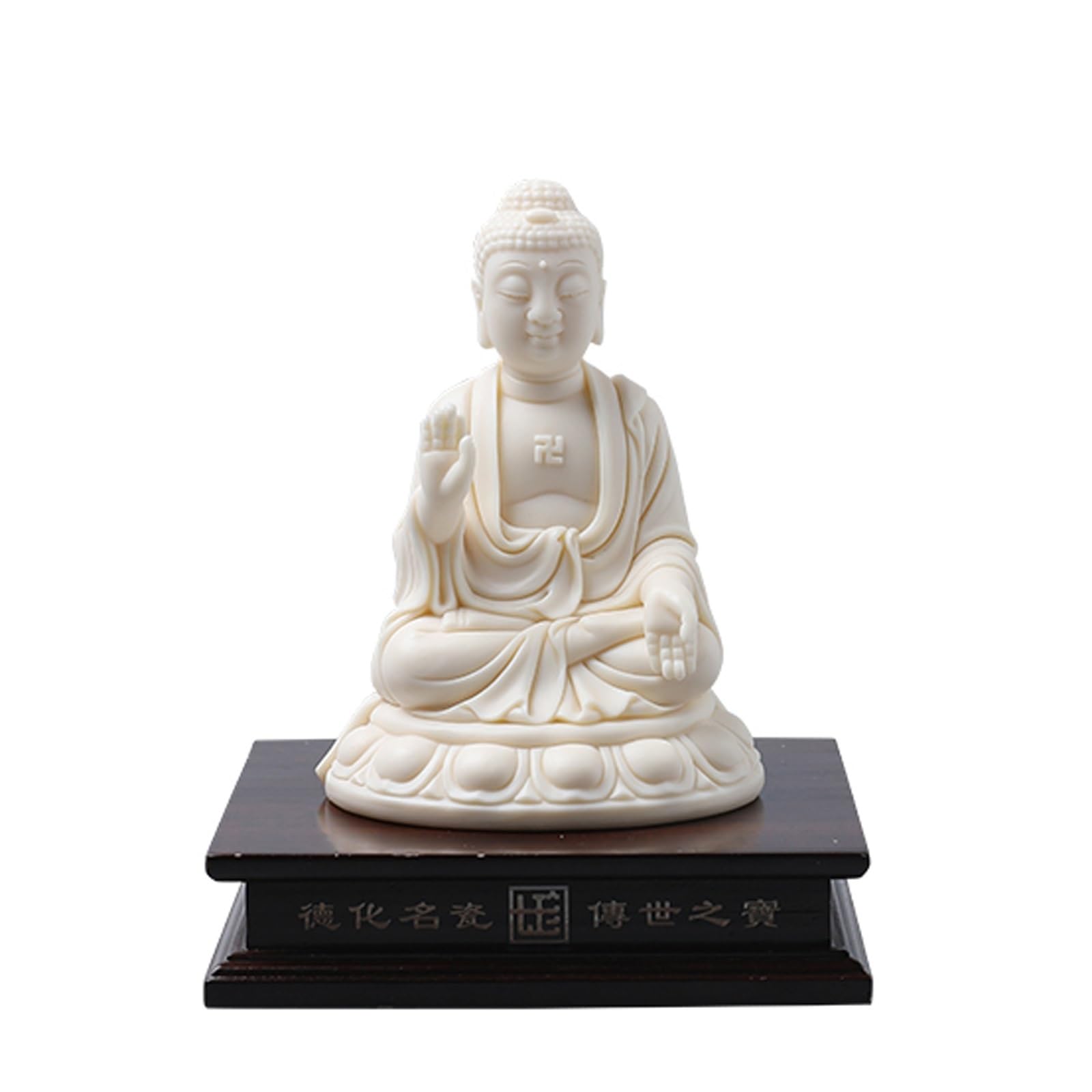 Grand Bouddha blanc ornement anti-stress pour espace intérieur et extérieur