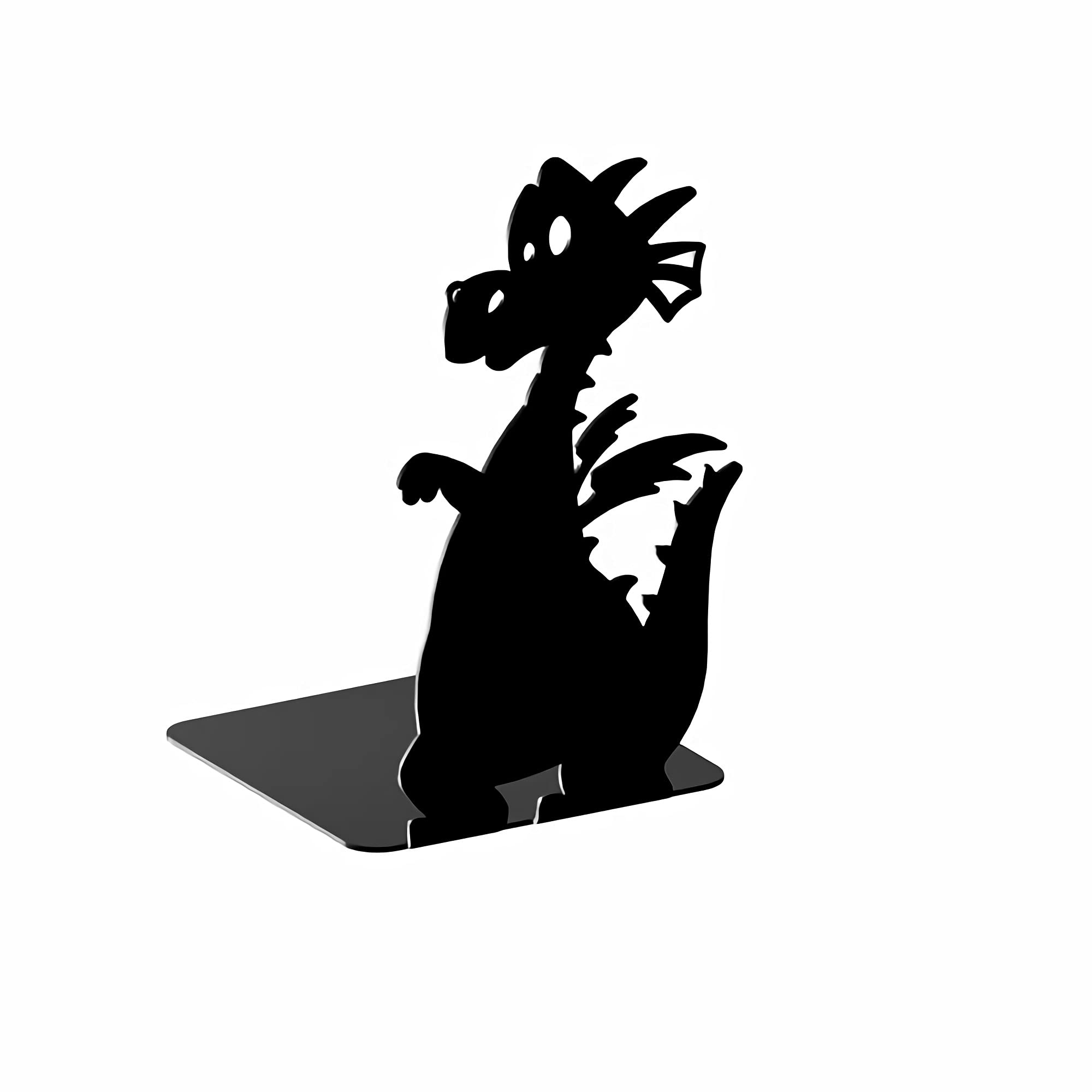 GAMET® - Sujeta Libros de Metal -DRAGÓN- 1 Pieza. Sujetalibros, Soporte para organizar Libros, revistas. Ideal para estantería o Escritorio.