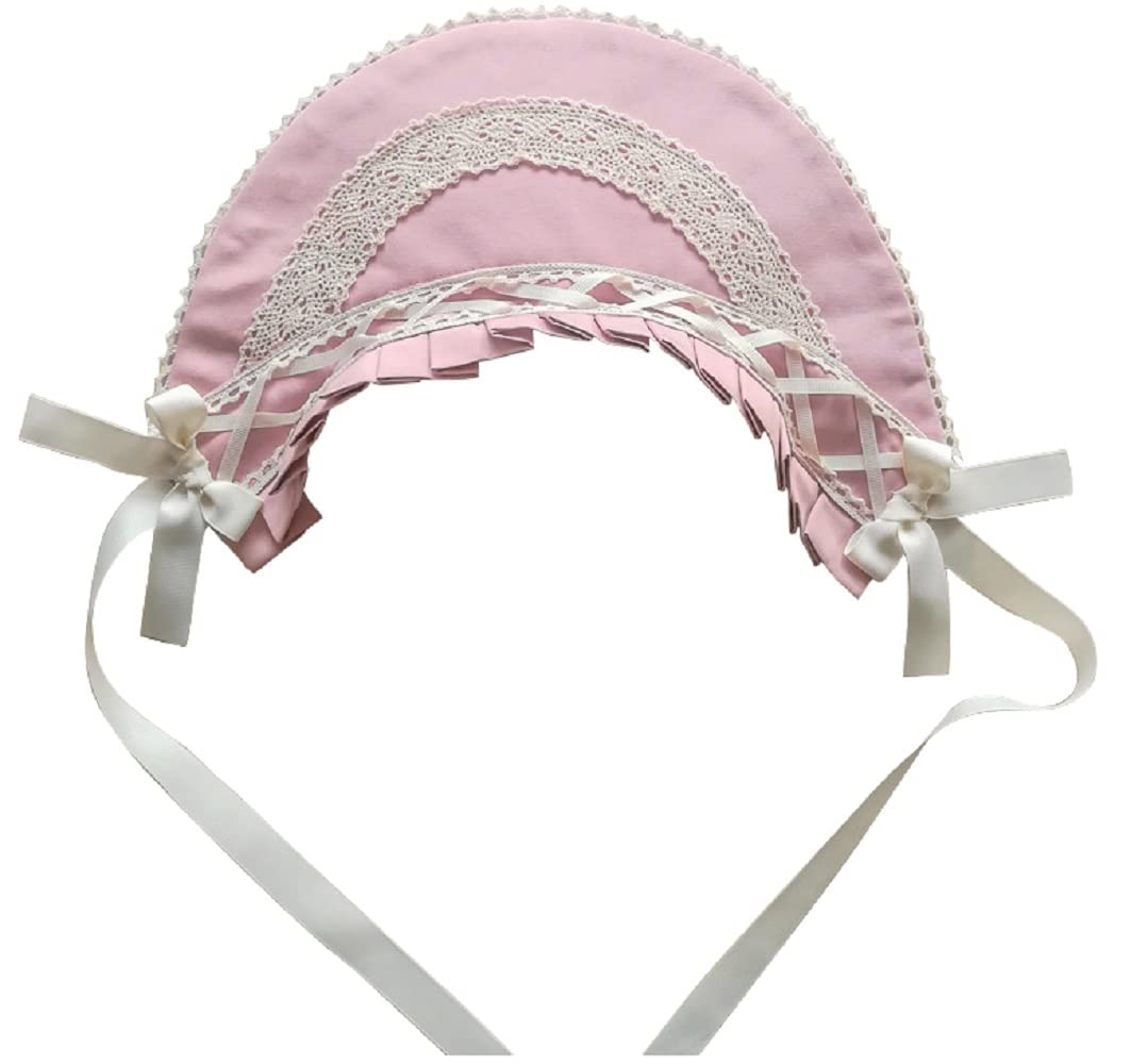 KUOINVictorian Lace Bonnet Hat Colonial Headwear Carol Tea Party Costume Sun Cap for Women