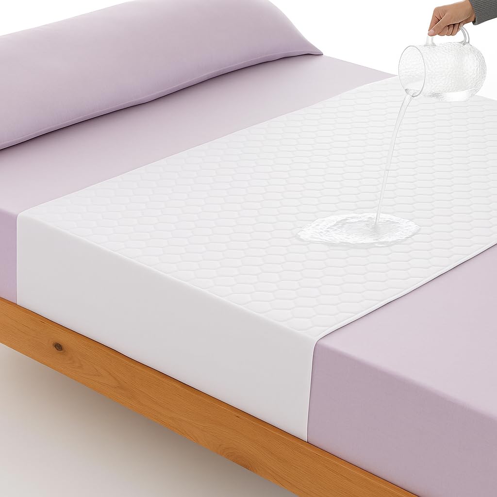 Empapadores Cama Adultos 150 x 85cm con Alas (Pack x2) Lavables – 4,7L Ultra Absorbentes 3,5Lm2 – Sin Fugas, Sin Ruidos – Protección Nocturna para Incontinencia, Mayores y Bebés –