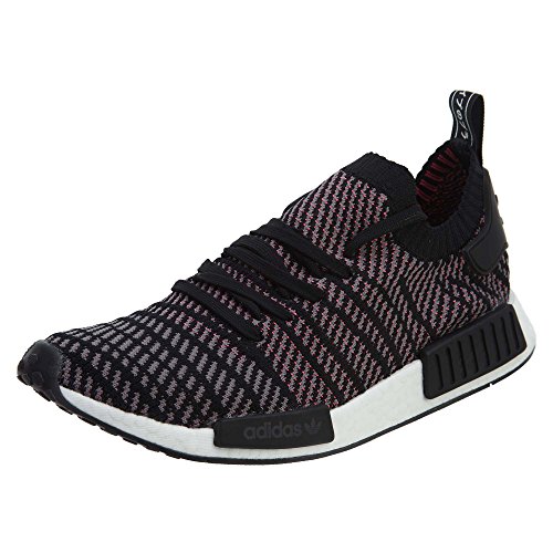 adidas Originals Men's NMD_R1 STLT PK Running Shoe, Black/Grey/Solar Pink, 10.5 M US