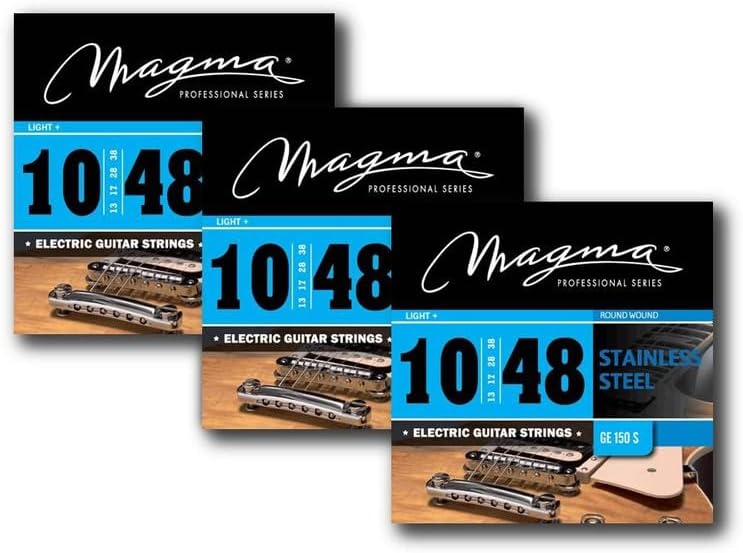 Magma Electric Guitar Strings - Custom Light Stainless Steel Electric Guitar Strings .009" - .046" (09-46 gauge) - GE130S - 12 Sets