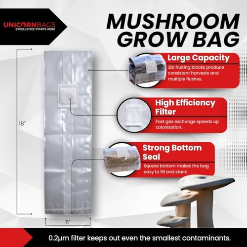 10T-OxoD-Mushroom-Grow-Bag-Small-Polypropylene-5-x-4-x-18-02-Micron-Filter-Biodegradable-100
