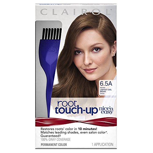 Clairol Nice 'n Easy Root Touch-Up, 6.5A Lightest Cool Brown, Permanent Hair Color, 1 Kit (PACKAGING MAY VARY)
