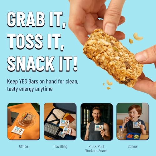 Image of YES Nut Bars - Soft Chewy Healthy Snack Bars (Apple Cinnamon, 6 count) | Made with Organic Maple Syrup - Vegan, Paleo, Gluten Free, No Refined Sugar, Dairy Free, Plant Based Protein, Low Sugar