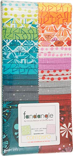 Christa Watson Fandangle Strip-Pies 40 2.5-inch Strips Jelly Roll Benartex Contempo