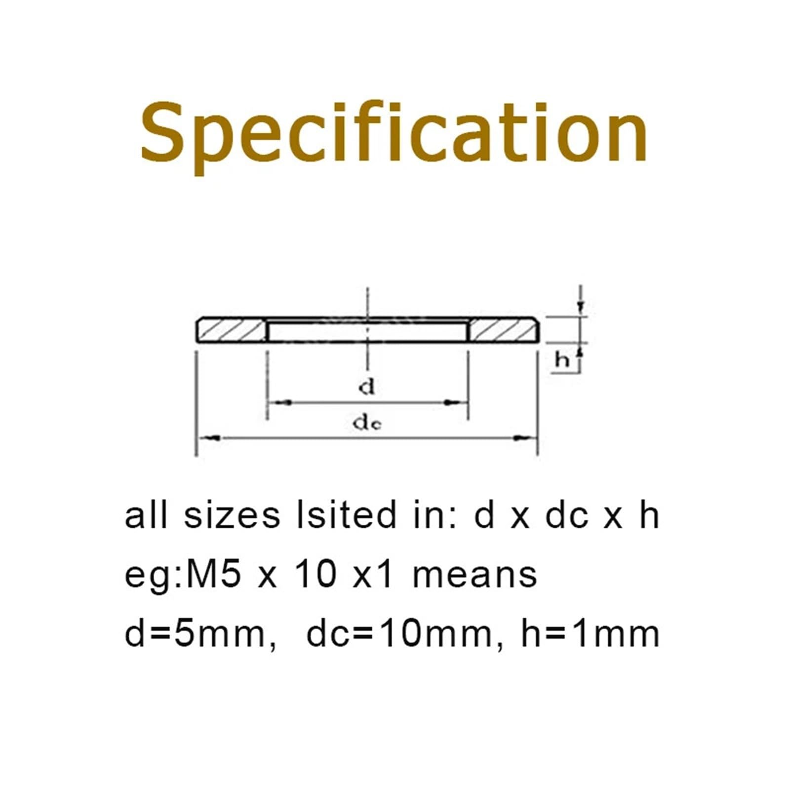 arandelas planas de acero al carbono, Junta plana de acero al carbono de grado 8.8, M2-M45(M10x30x2.5 x10pcs)