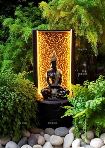 Image of Big Deewar Buddha Fountain for Living Room Home Decor Garden Decoration and Drawing Room Indoor Outdoor Home Decor (50 * 42 * 96cm)