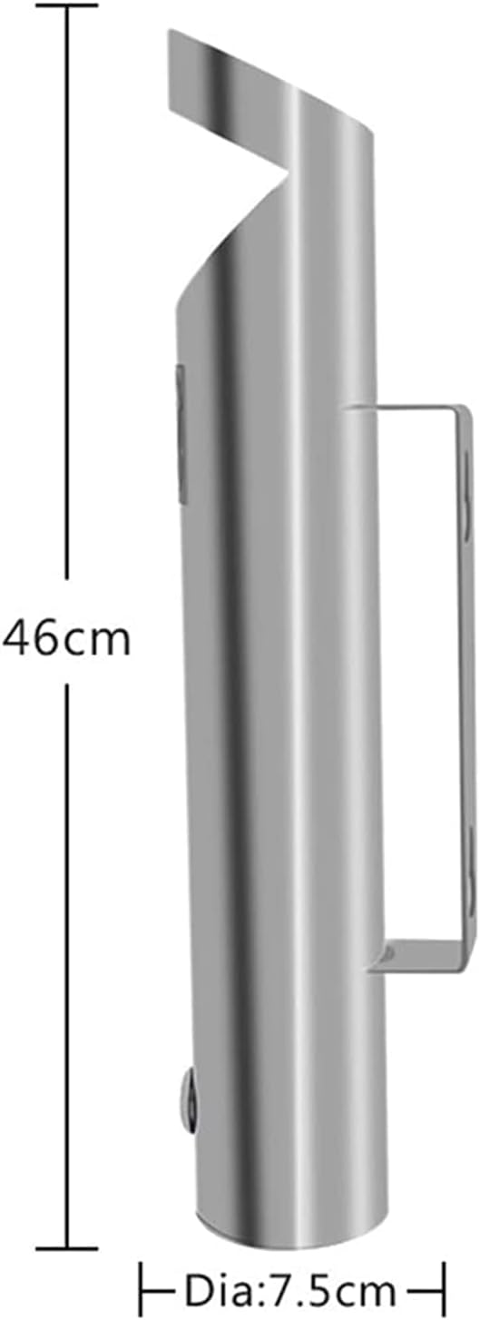 Wall Mounted Stainless Steel Outdoor Cigarette Butt Receptacle, Durable Cylinder Cigarette Disposal Bin, Weather-Resistant Butt Container for Patios, Parks, and Public Spaces