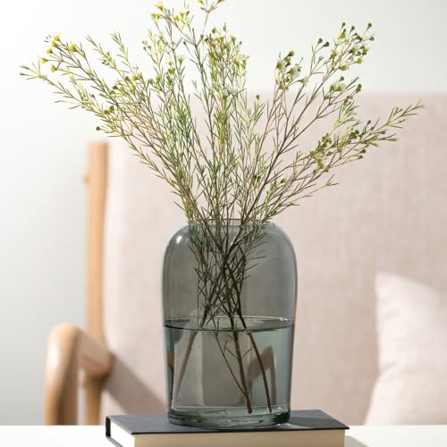 Sullivans Smoked Glass Vase, Flower Vase for Modern Home Decor, Minimalist Vase for Shelf and Table, Vases for Centerpieces, Living Room, Bedroom, Kitchen, and Office Decor (G8449)