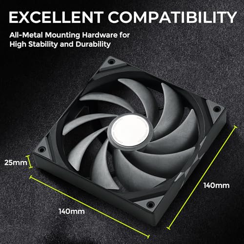 Image of TRYX ROTA PRO 140 140mm Case Fan 4-Pin PWM LCP Material FDB Case Fan 1650RPM with 100.3CFM Airflow High-Performance Quiet Operation