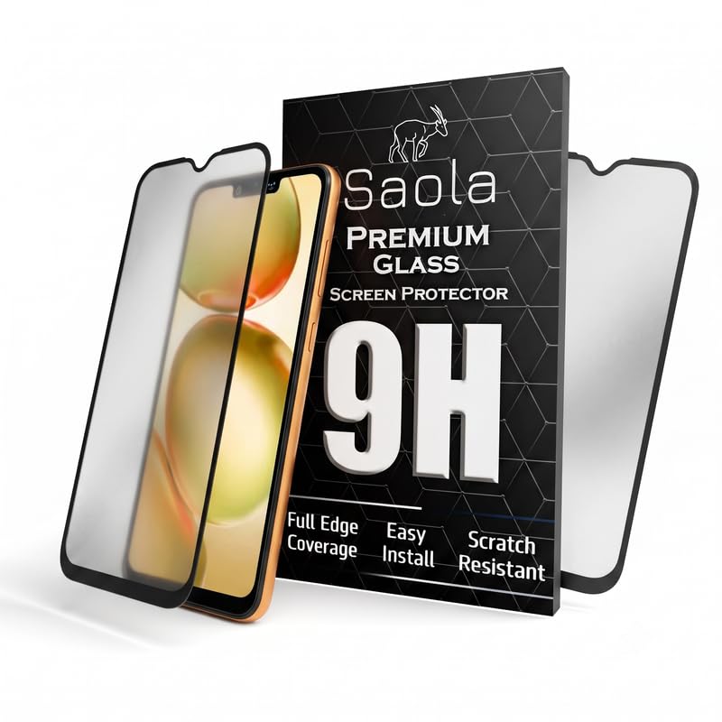 Image of Saola HD Matte Tempered Glass With 18H Hardness For Itel A100 Pro (PACK OF 1) with Hassle-less Installation Kit. Full screen Coverage. 6.56 inch