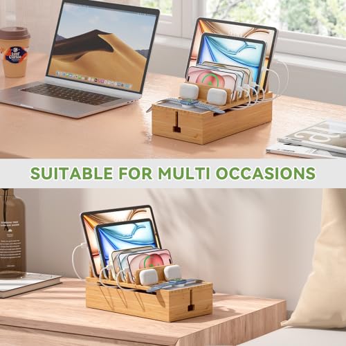 Pezin & Hulin Bamboo 5-Device Charging Station with Cable Organizer — view 8