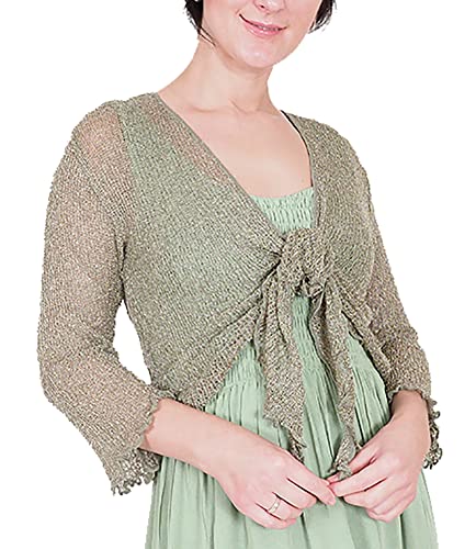 Mimosa Damen Häkel-Bolero Glitzer oder Uni Super Dehnbare...
