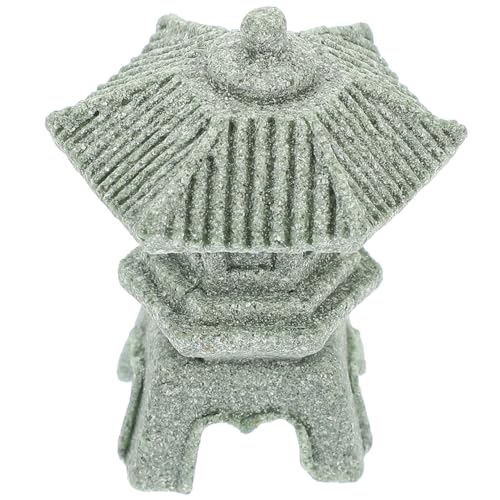NUOBESTY Estatua de Pagoda Miniatura de Piedra Resistente Adorno Zen para Jardín Pequeño Decoración para Bonsái y Patio Modelo Compacto para Exteriores y Acuario