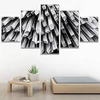 SIGNWIN 5 Panel Canvas Wall Art Modern Art Abstract Closeup Cool Line Minimalism Minimalist Multicolor for Home Decorations Ready to Hang - 60