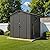 Greesum 6×6FT Plastic Outdoor Storage Shed with Floor, Resin Storaged Sheds with Lockable Double Door, Window & Vents, All-Weather Tool Sheds for Garden, Backyard, Patio, Dark Gray