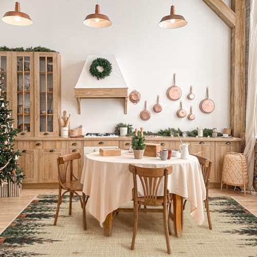 Tapete navideño Breling 5x10 pies rojo con diseño Pine Berry miniatura 3