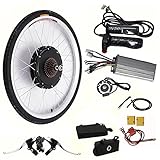 Electric Bicycle Conversion Kit, E-Bike Front/Rear Wheel Motor Brushless and Gearless Hub Motor Set E-Bicycle Conversion Kit for 26"/20" Bike(US Stock) (26'' 48V 1000W Rear Wheel) -  Industryours