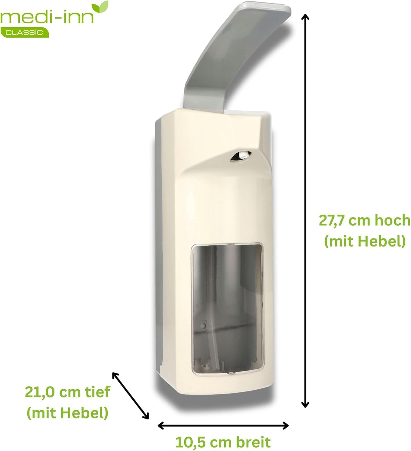 Body Products 93048 - Dispenser Universale da Parete, Dosatore Sapone Bagno, Erogatore Sapone Liquido, 32 cm x 10,5 cm x 21,5 cm, in Plastica, 1000 ml, a Braccio Lungo