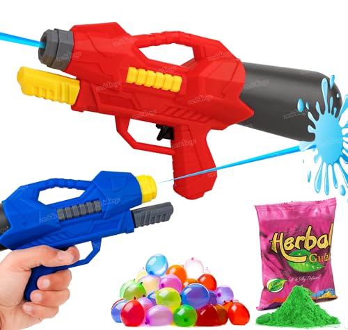 Image of Zest 4 Toyz Holi Pichkari Water Gun for Kids High Pressure Pump Action Water Gun with Holi Combo 100 Balloons and 1 Pkt Holi Color for Holi Summer Outdoor Fun for Boys and Girls- Assorted