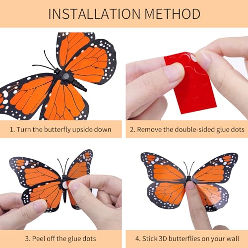 Decoraciones magnéticas de mariposa Monarca 10 unidades miniatura 6