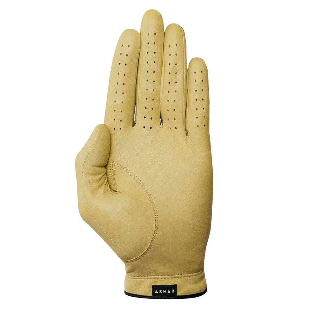 Asher Ladies Premium SUNGLOW Golf Glove - Medium (goes on left hand), Small, Canary