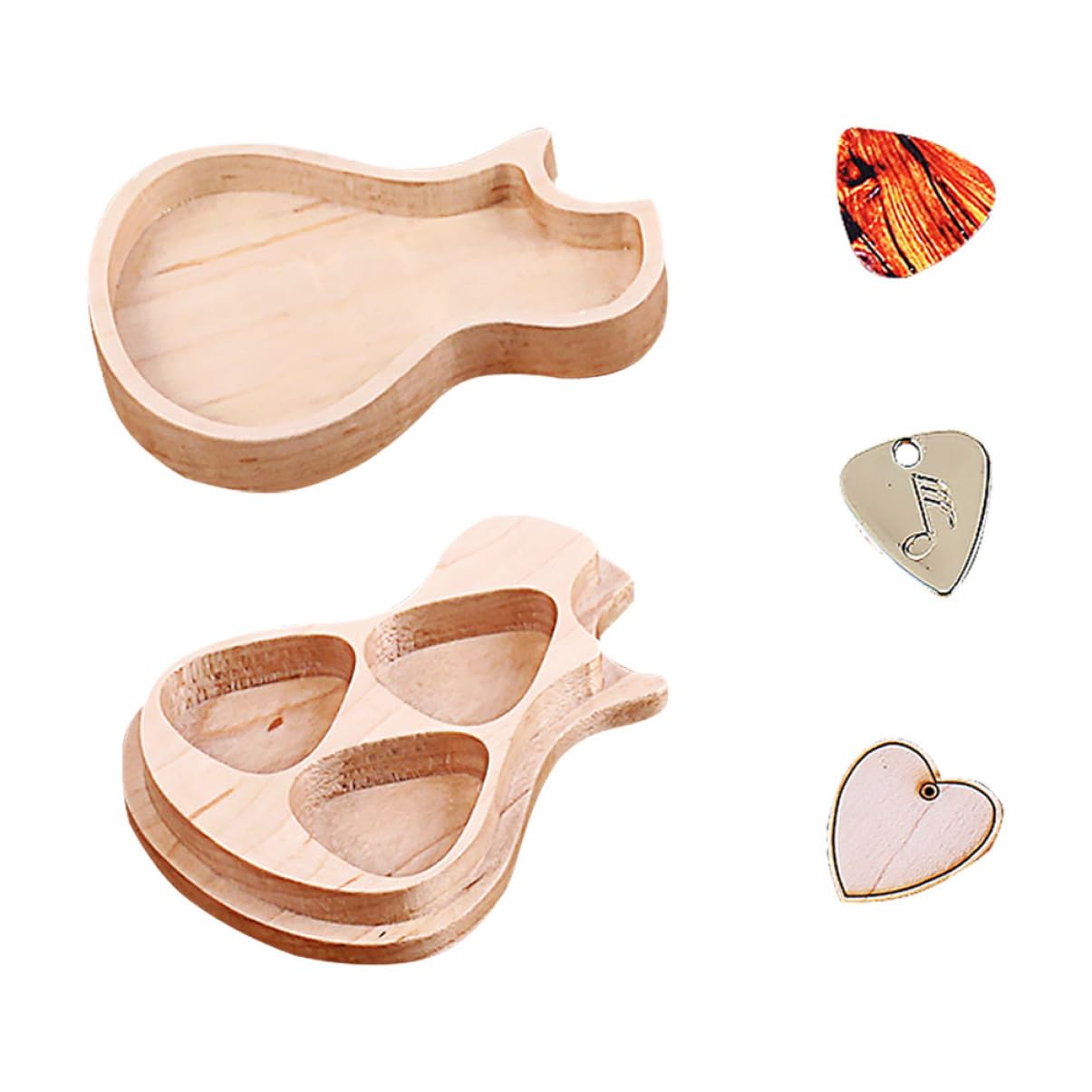 ifundom Estuche Elegante para Púas De Guitarra 3 Juegos Madera De Arce Almacenamiento De Púas Kit De Piezas De Guitarra