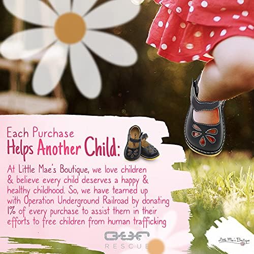 Miniatura 6 de Little Mae's Boutique Mary Jane - Zapatos chirriantes para niñas pequeñas, zapatos ideales para caminar con chirriador extraíble y correa ajustable,