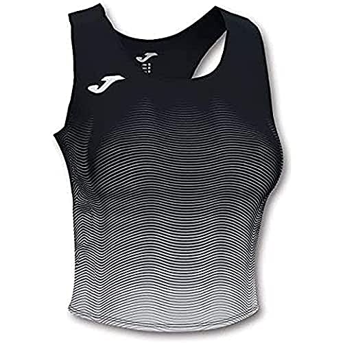 Joma Elite VII Top Running, Niñas, Negro-Blanco, 4XS-3XS