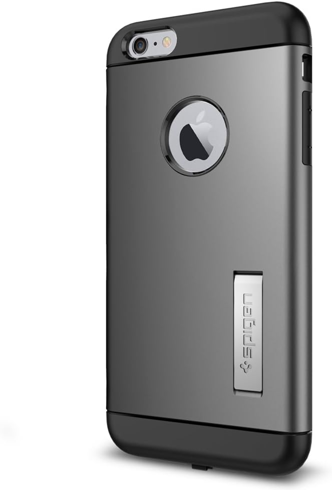 iPhone 6s Plus Case, Spigen [Slim Armor Volt] Built-In Wireless Charge Receiver [Gunmetal] Great Protection Case for iPhone 6 Plus (2014) / 6s Plus (2015) - Gunmetal (SGP11566)