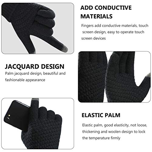 FAVOMOTO 2 Pares de Luvas de Malha de Inverno para Tela Sensível Ao Toque Luvas Quentes E Macias Luv