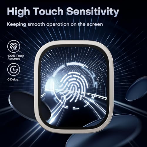 Image of L K L?K 2 Pack for Apple Watch Ultra 2 / Ultra Screen Protector 49mm - 9H Tempered Glass + Titanium Alloy Frame [Stay Original] Waterproof HD Glass Film for iWatch Ultra 49mm, Titanium