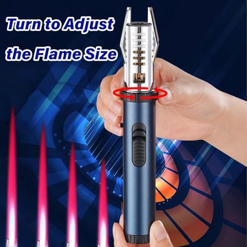 Image of Gadget Deals- Jet Flame Lighter |Metal Body- Camping Lighter |Windproof Torch Lighter with Safety Lock and Adjustable Red /Blue FlameRefillable-Jet Flame Torch Barbeque (BBQs)