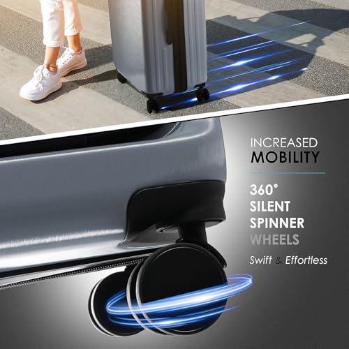 Image of Hard Shell Luggage Sets with Spinner Wheels 4 Piece, Expandable Large Suitcases with TSA Lock, Travel Large Suitcase Set, Teal Luggage Set