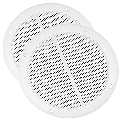 Power Dynamics MS65 Juego de Altavoces Impermeables - Clase de protección: IPX5, 100 vatios máx, 30 vatios RMS, woofer de 6,5", Tweeter de 2", Blanco Cover