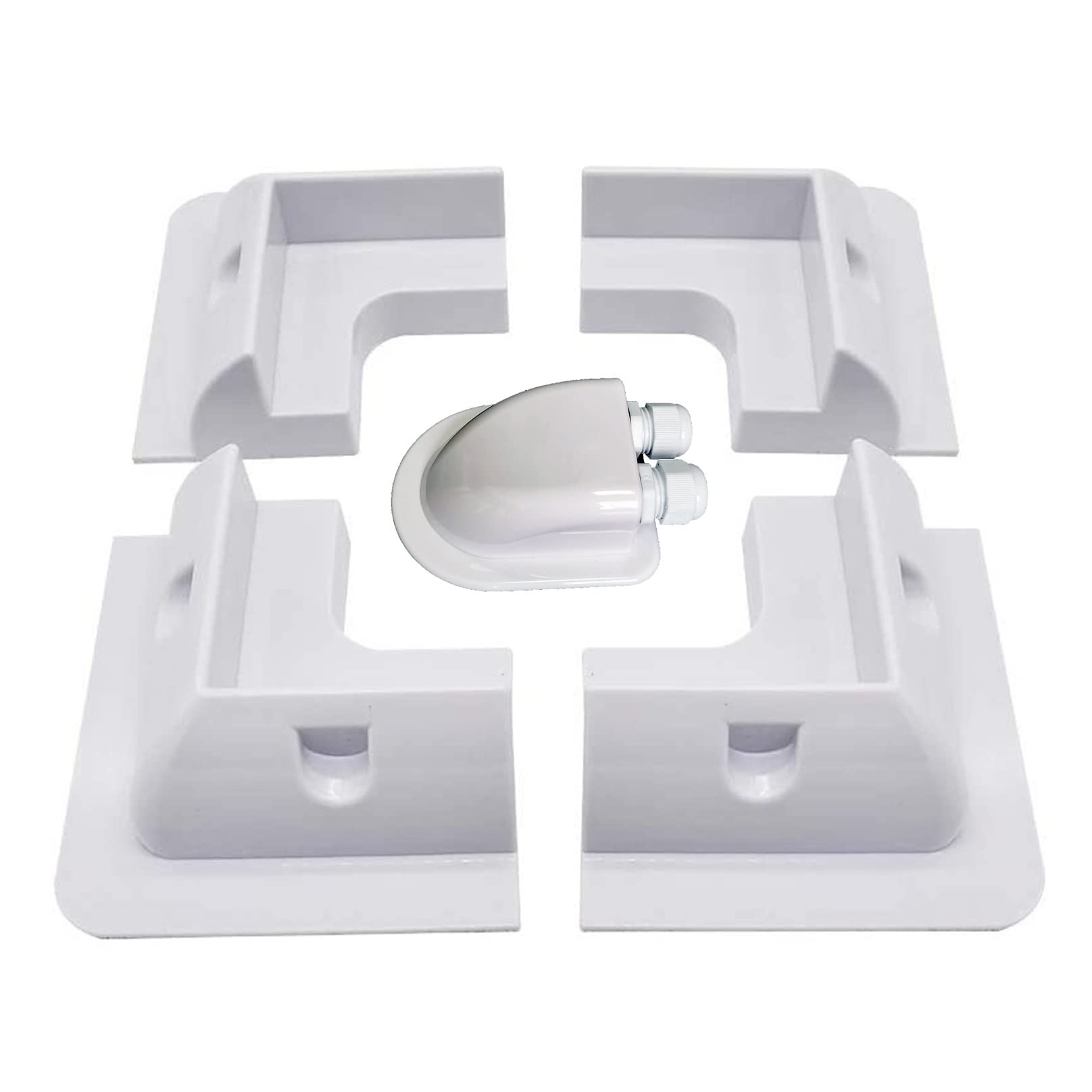 Staffa di montaggio per pannelli solari, Kit staffe angolari for pannello solare 5 pezzi Staffe di montaggio for pannello solare in ABS Supporto senza trapano for tetti Camper Roulotte Veicoli Camper
