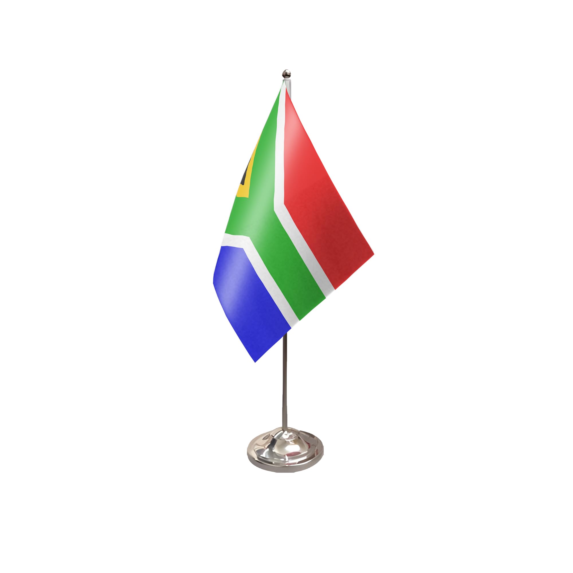 Flagtex South Africa New Satin Table Flag With Chrome Pole & Base